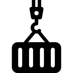 container in einem kran icon