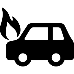 voiture en feu Icône