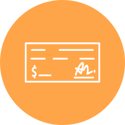 Bank check icon