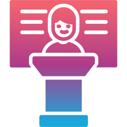 Teacher desk icon