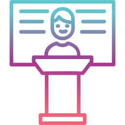 Teacher desk icon