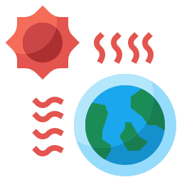 il riscaldamento globale icona