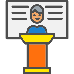 Teacher desk icon