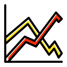 linea del grafico icona