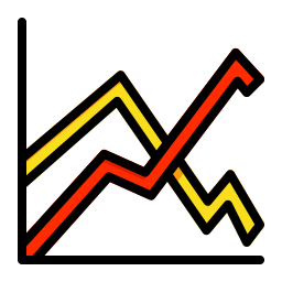 linea del grafico icona