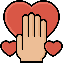 Hand heart icon