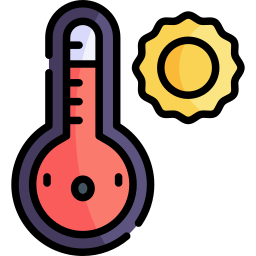 temperatura calda icona