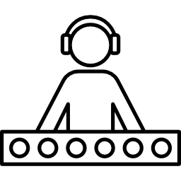 dj mit kopfhörern icon