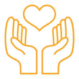 Hand heart icon