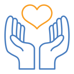 Hand heart icon