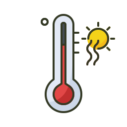 High temperature icon