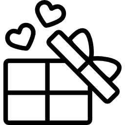 Open Gitfbox with Two Hearts icon