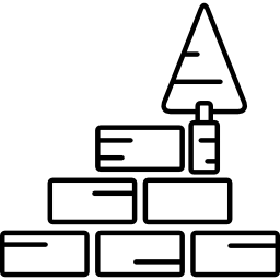 construindo uma parede de tijolos Ícone