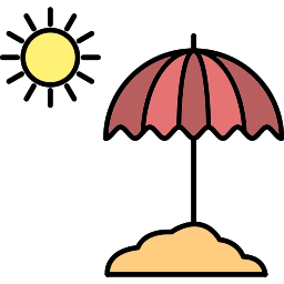 Sun umbrella icon