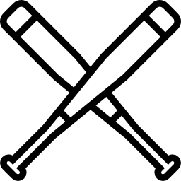 zwei gekreuzte baseballschläger icon