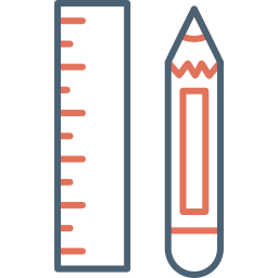 crayon et règle Icône