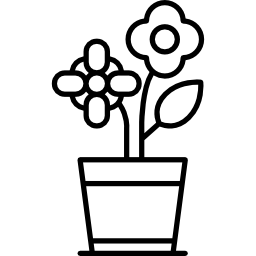 zwei blumen in einem topf icon