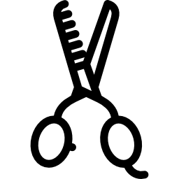 tesoura de cabelo aberta Ícone