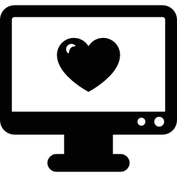 moniteur d'ordinateur avec coeur Icône