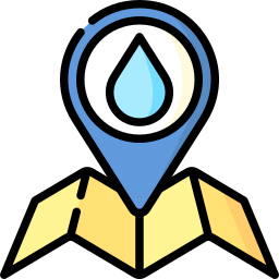 Rainfall geographic distribution icon