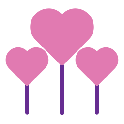 Balloon hearts icon