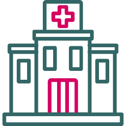 Hospital building icon