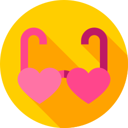 Heart glasses icon