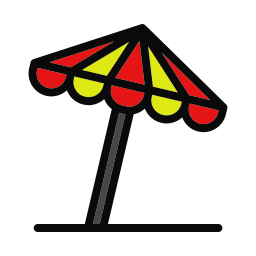 Sun umbrella icon