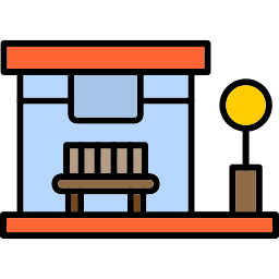 fermata dell'autobus icona