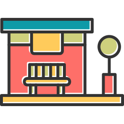 fermata dell'autobus icona