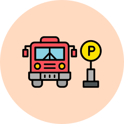 estacionamento de ônibus Ícone