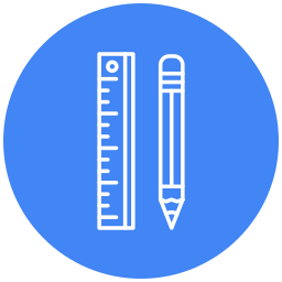 righello e matita icona