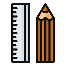 Pencil and ruler icon