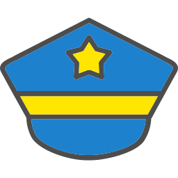 cappello della polizia icona