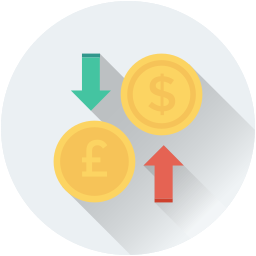 cambio di valuta icona