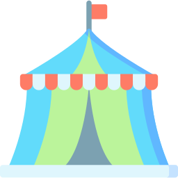 Circus tent icon