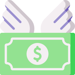 Flying money icon