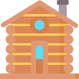 Wood cabin icon