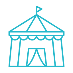 Circus tent icon