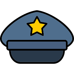 cappello della polizia icona