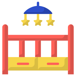 Baby crib icon