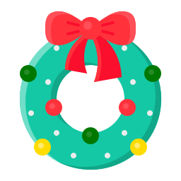 Christmas wreath icon