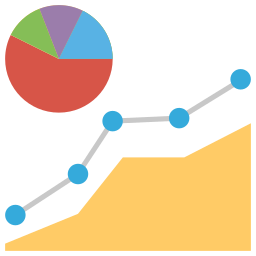 gráfico de área Ícone