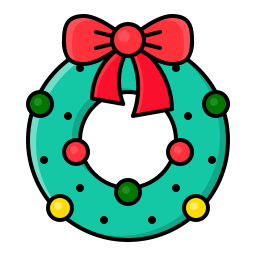 Christmas wreath icon