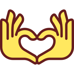 Hand heart icon