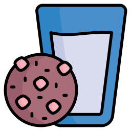 Cookie and milk icon