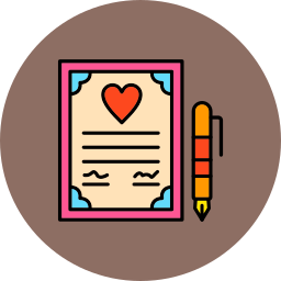 Wedding contract icon