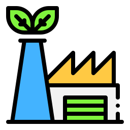 Sustainable factory icon