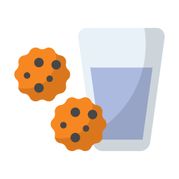 Cookie and milk icon