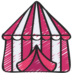 Circus tent icon